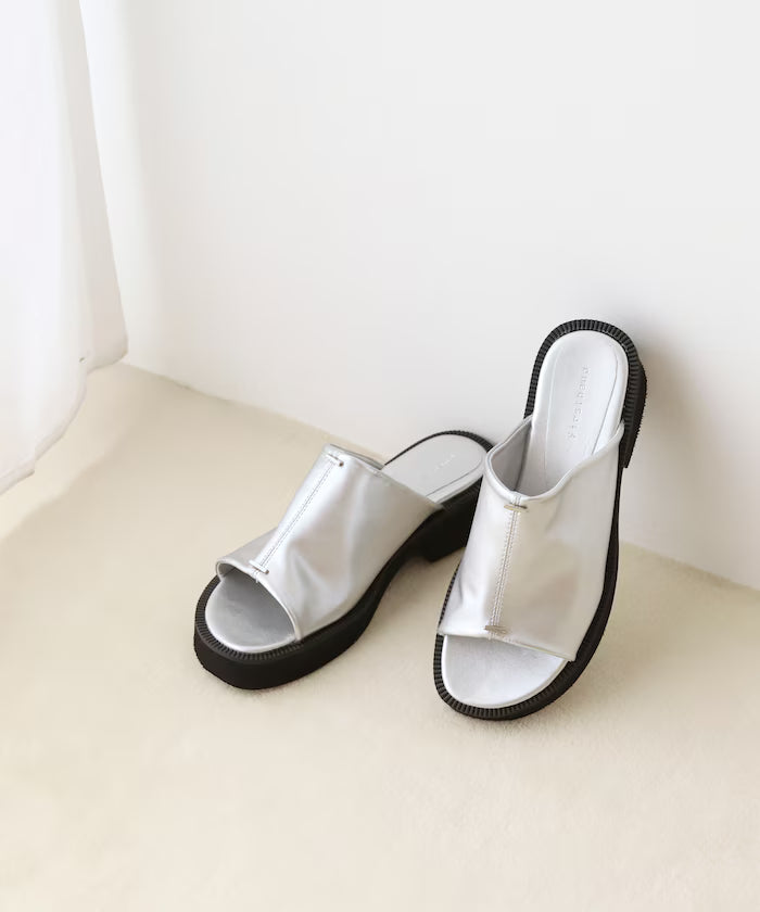 Point Silver Covered Sandals