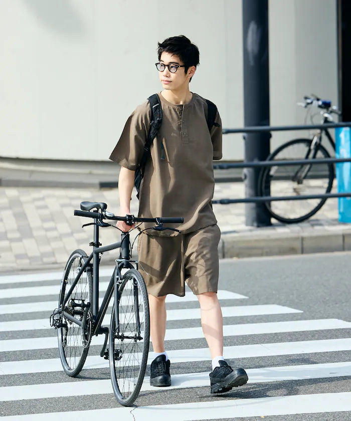 AiRide/Packable Setup/Henley Neck Pullover/Shorts/Packable/Quick-Drying/UVA Cut 【Limited Edition】