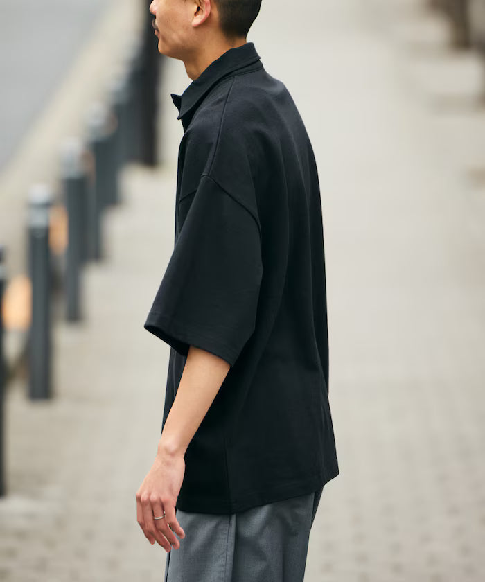 9 oz Heavyweight Big Silhouette heavyweight polo shirt/oversized polo 【limited edition】