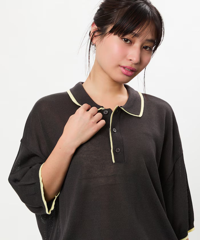 Limited Release Relaxed Fit Color Block Knit Polo Shirt