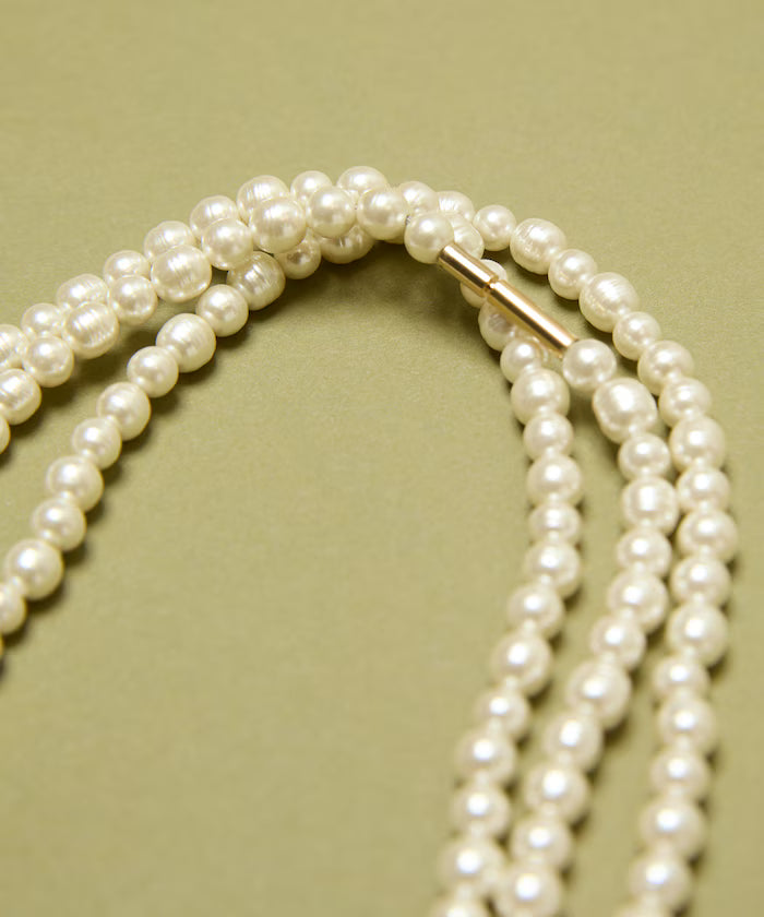 Glass Hand-rolled Pearl Long Necklace 140cm