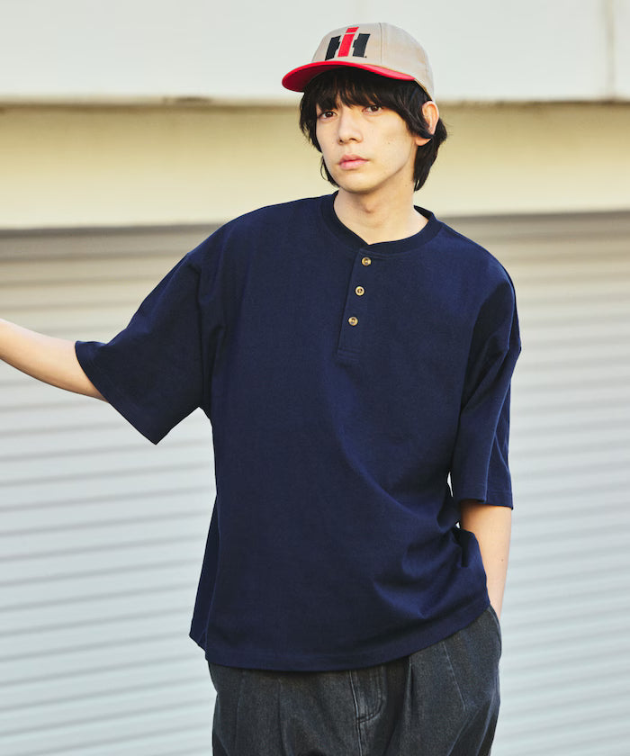 9 oz Heavyweight Big Silhouette Henley Neck T-Shirt/Heavyweight 【Limited Edition】