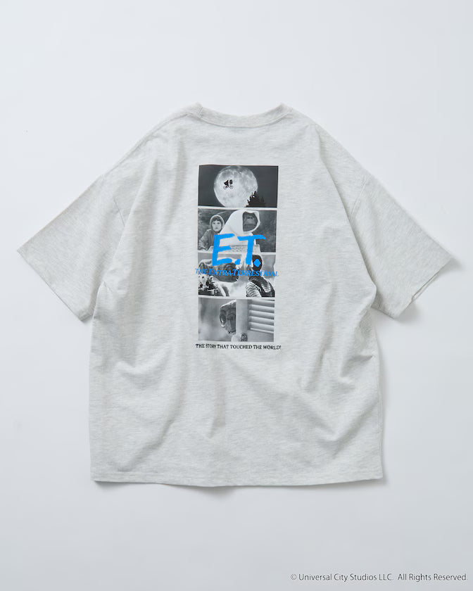 E.T. Big Silhouette Back Print Crew Neck T-Shirt Limited Edition - Ash Gray