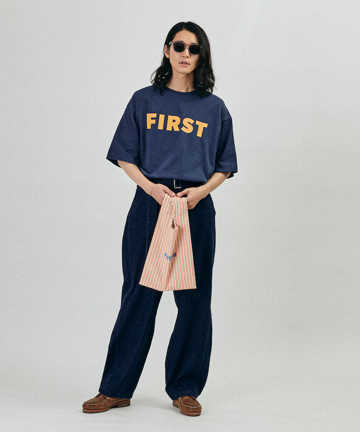Stripe Print Canvas Market Bag