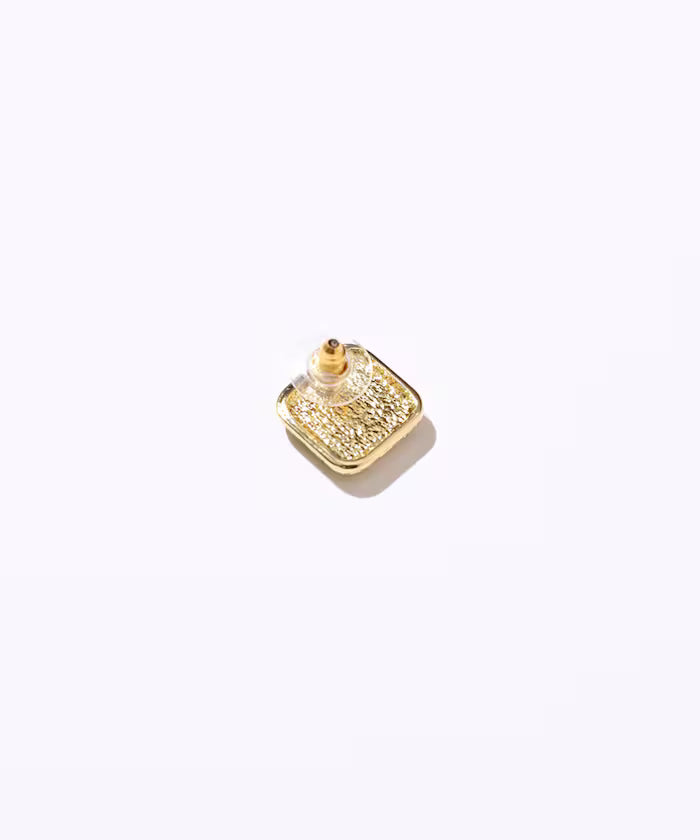 Square Plate Earrings / For Both Ears