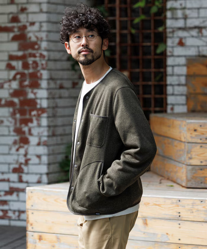 Relaxed Fit Knit Fleece Cardigan