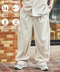 [New Color Added] Quick-Drying Material Relaxed Fit Curved Silhouette Over Pants Linen-Style Home Care - Off-White