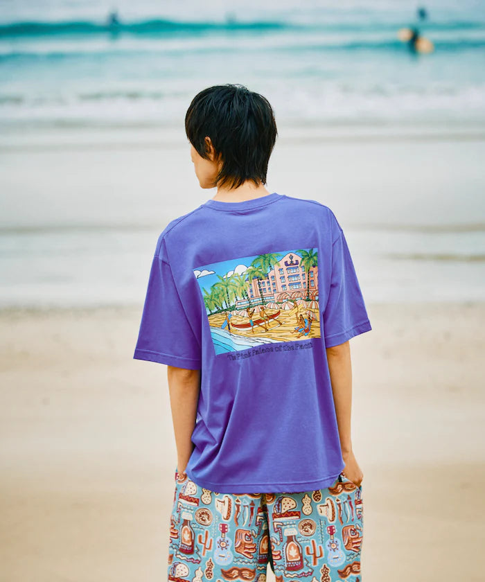 GREENROOM GALLERY × FREAK'S STORE / Greenroom Gallery Exclusively Designed Heather Brown Short Sleeve T-Shirt - Lavender