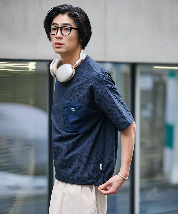 Limited release AiRide Air Ride Relax Fit Mult-material Pocket Seersucker Pullover Top Quick-drying UV Protection