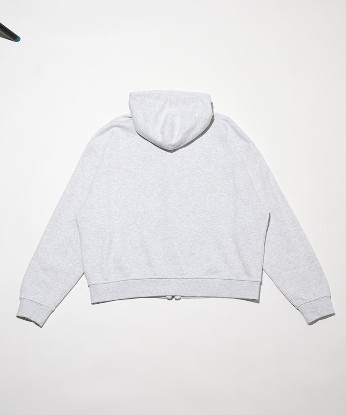 Chemical Wash Short Zip Hoodie