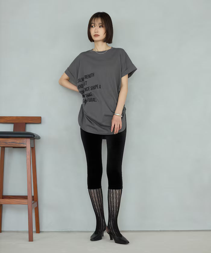 Organic Cotton Shirring Logo T-Shirt