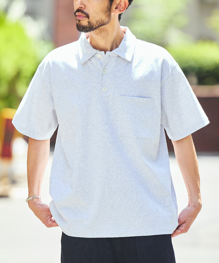 HEAVY WEIGHT/Heavyweight Short Sleeve Polo Shirt/T-Shirt/10.5 ounces - Ash