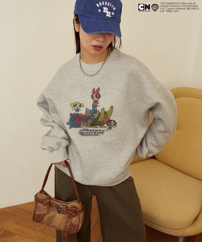 The Powerpuff Girls Front Art Crew Neck Sweatshirt Limited Edition