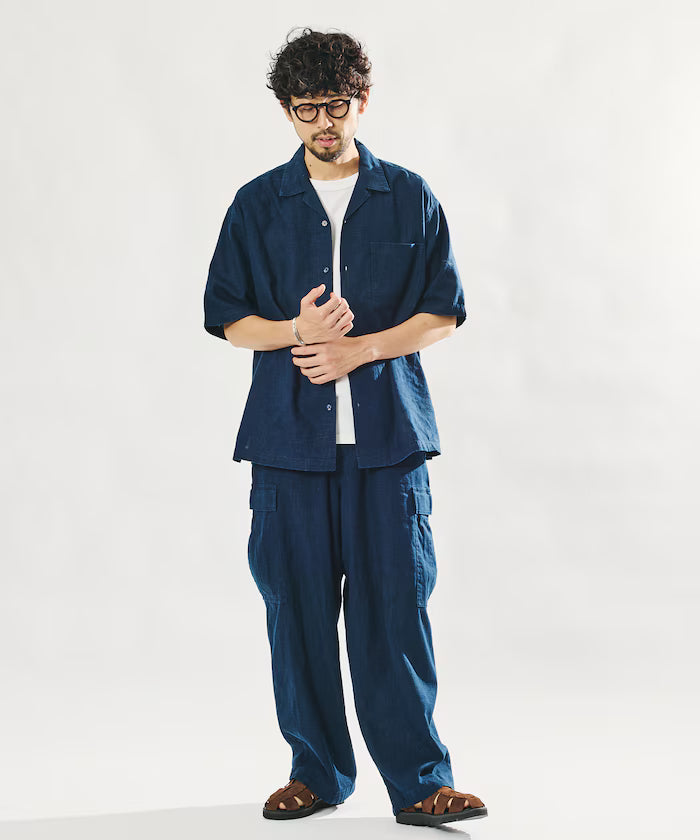 LINEN COTTON EASY CARGO PANTS 【Compatible with Set-Up】