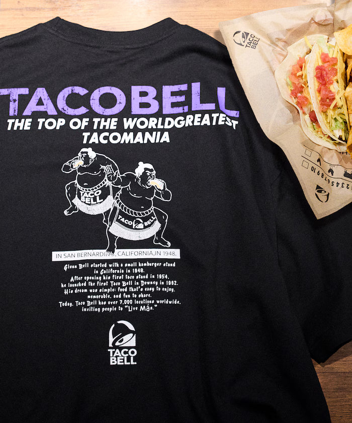 Limited Edition TACOBELL×FREAK'S STORE Exclusive Big Silhouette Back Print Crew Neck T-Shirt - Charcoal Gray