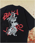 [Sales start June 12, 12:00] Baki 'The World's Strongest Father-Son Fight' Print Crew Neck T-Shirt - Black