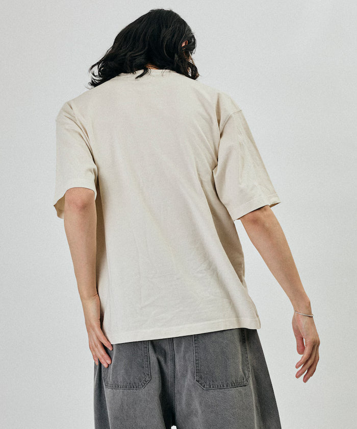 Bone Print Powder Bleach Crew Neck T-Shirt