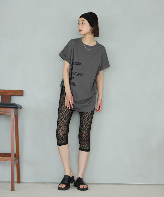 Organic Cotton Shirring Logo T-Shirt