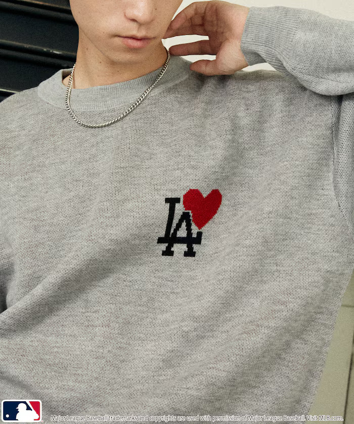 Custom HEART LOGO KNIT - Gray