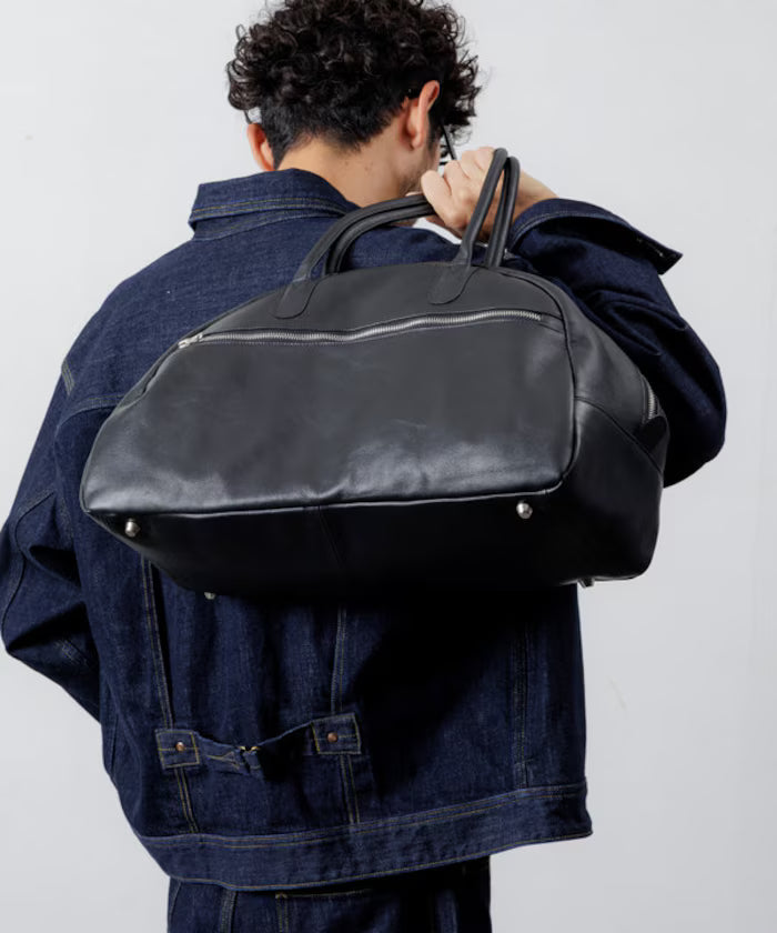 Big Leather Boston bag / Leather Boston Bag / Cowhide / Water-repellent Leather