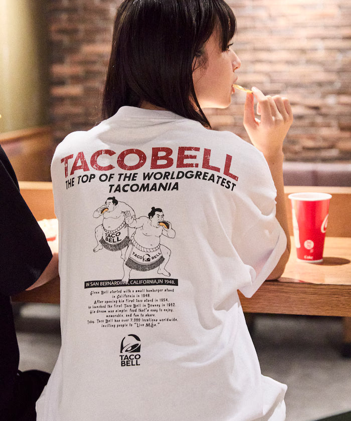 Limited Edition TACOBELL×FREAK'S STORE Exclusive Big Silhouette Back Print Crew Neck T-Shirt - Off-White