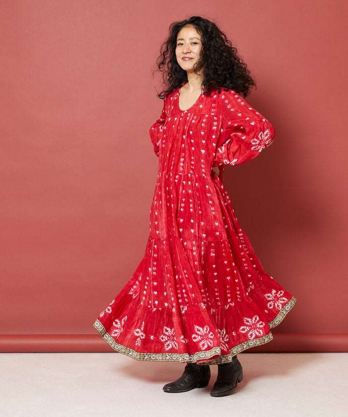Shibori Print Tiered One Piece