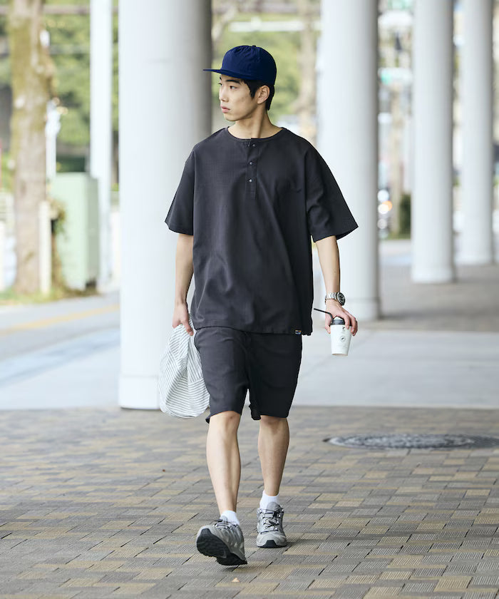 AiRide/Packable Setup/Henley Neck Pullover/Shorts/Packable/Quick-Drying/UVA Cut 【Limited Edition】