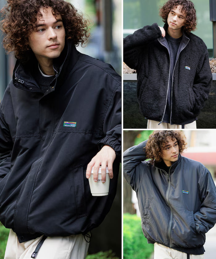 Reversible Liner Set 4way Stand Collar Blouson / Nylon Fleece Liner Set / 2-piece Set [Limited Edition] - Black