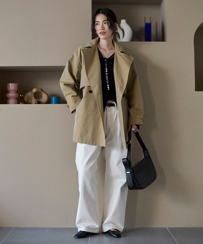 Mid-length T/C Chambray Trench Coat