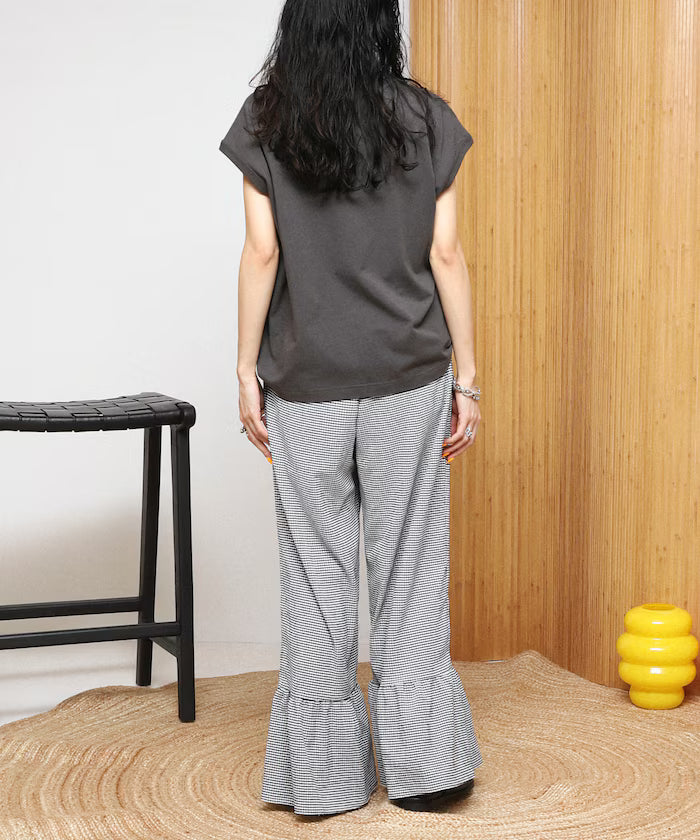 Wide Silhouette Tiered Check Easy Pants [Limited Edition]