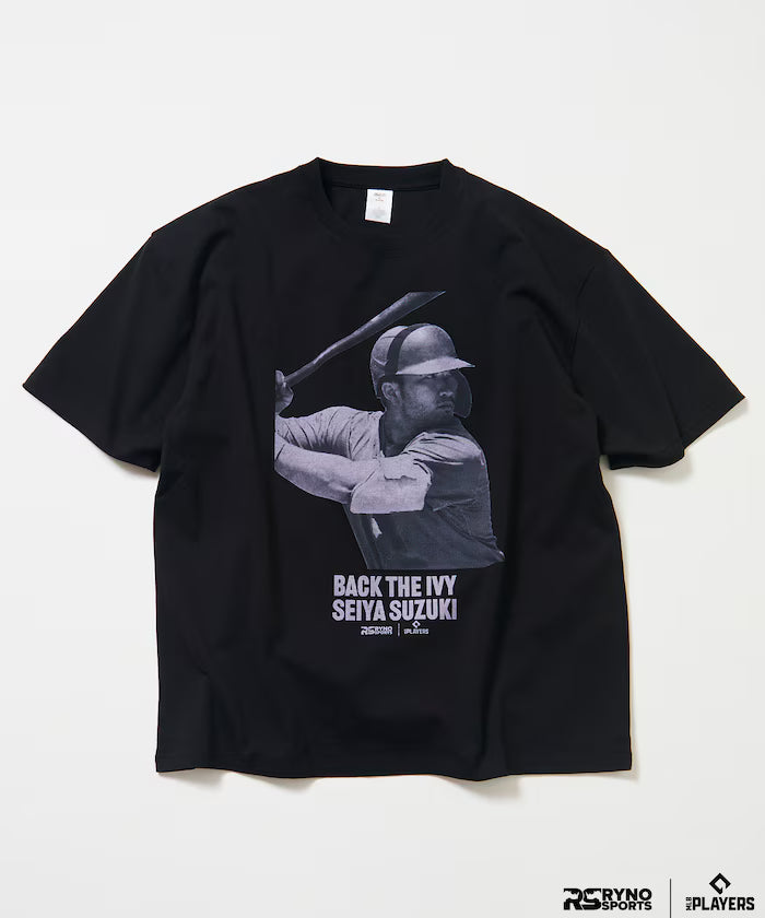 [March 5, 12:00 Release] MLB PLAYERS × RYNO SPORTS × FREAK'S STORE Special Edition [SUZUKI] CLOSE UP PHOTO TEE - Black