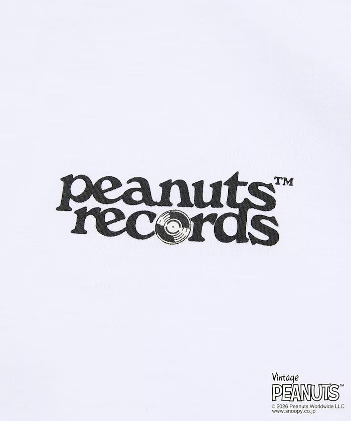 PEANUTS/Peanuts Exclusive Big Silhouette Back Print Crew Neck T-Shirt/Records [Limited Edition]