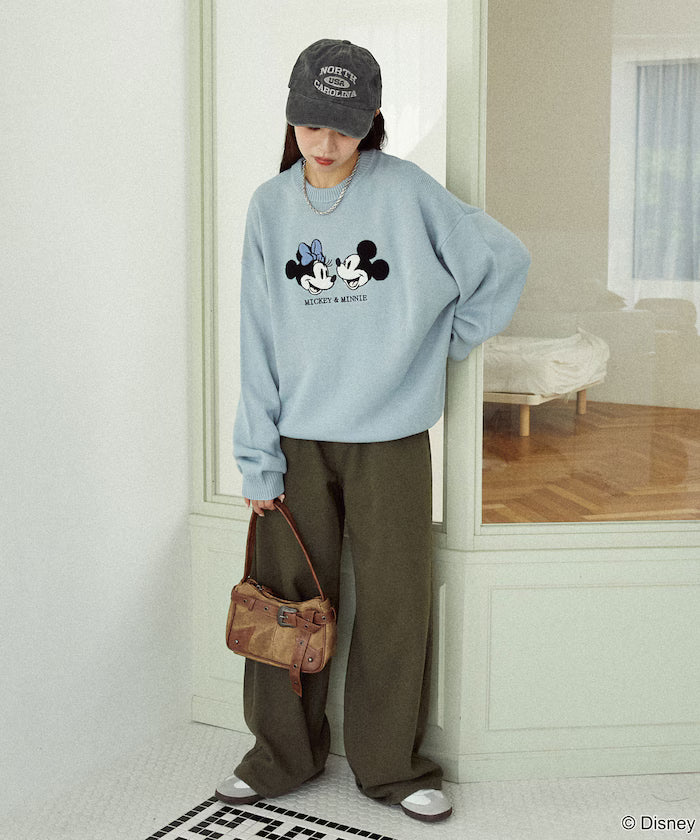 Mickey Mouse & Minnie Mouse/Mickey Mouse & Minnie Mouse/Sagara Embroidery Oversized Knit Limited Edition