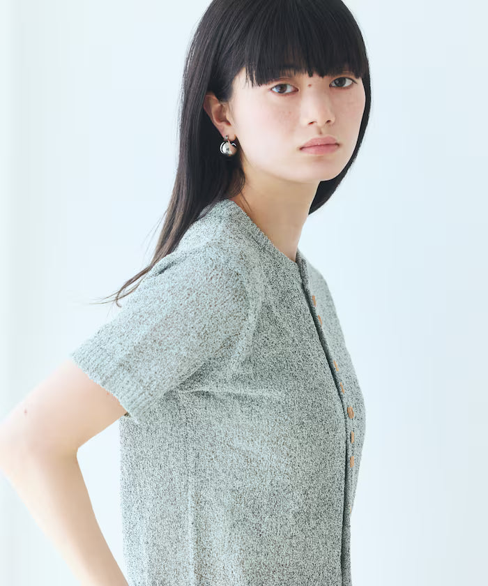 Wood Button Boucle Cardigan