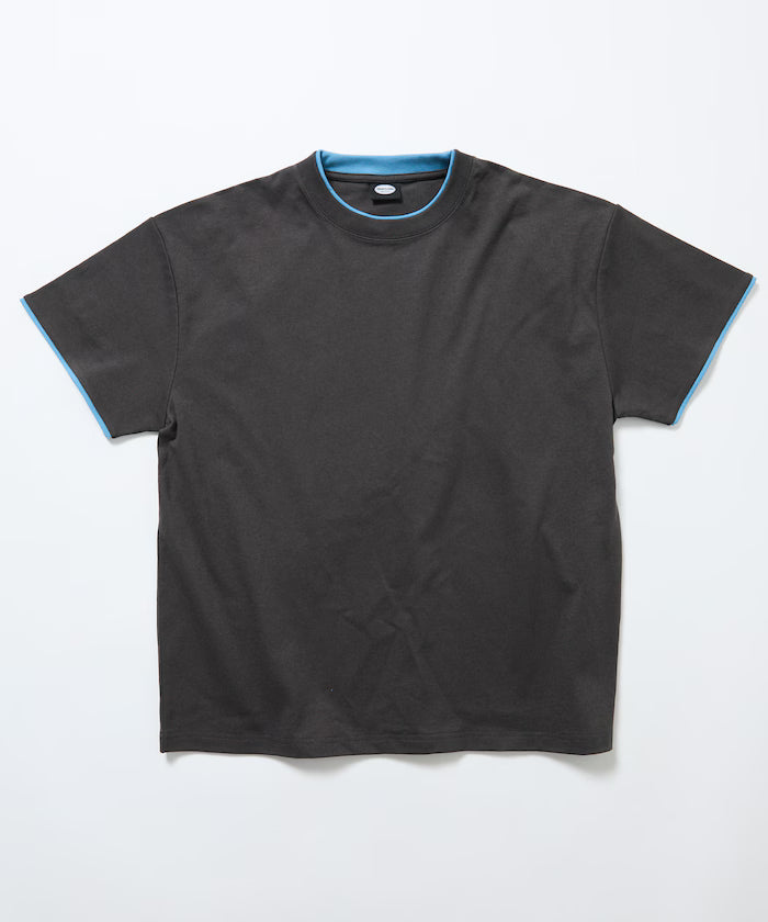 Limited Edition Relaxed Fit Color Block Fake Layered Crew Neck T-Shirt