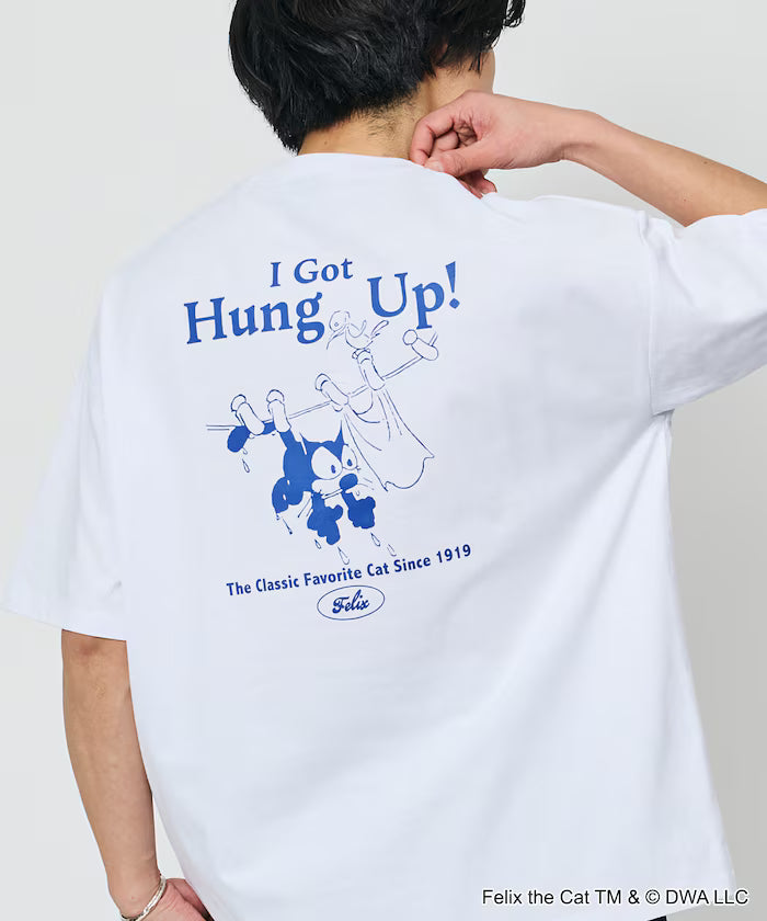 Limited Edition FELIX THE CAT Big Silhouette Back Print Crew Neck T-Shirt - White