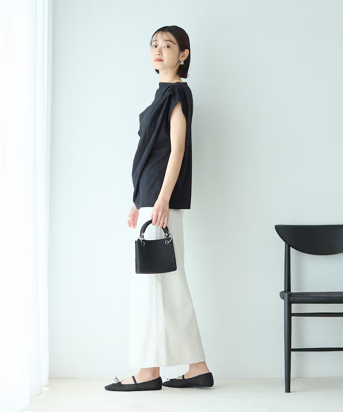 Organic Cotton Asymmetrical Draped Top