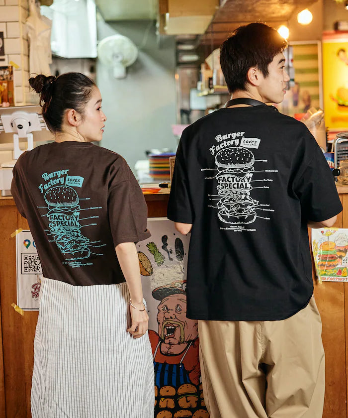 Burger Factory × FREAK'S STORE/ Burger Factory Limited Big Silhouette Back Print Crew Neck T-shirt 【Limited Edition】