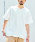 HEAVY WEIGHT/Heavy Weight Short Sleeve Henley Neck T-shirt/10.5 oz - White