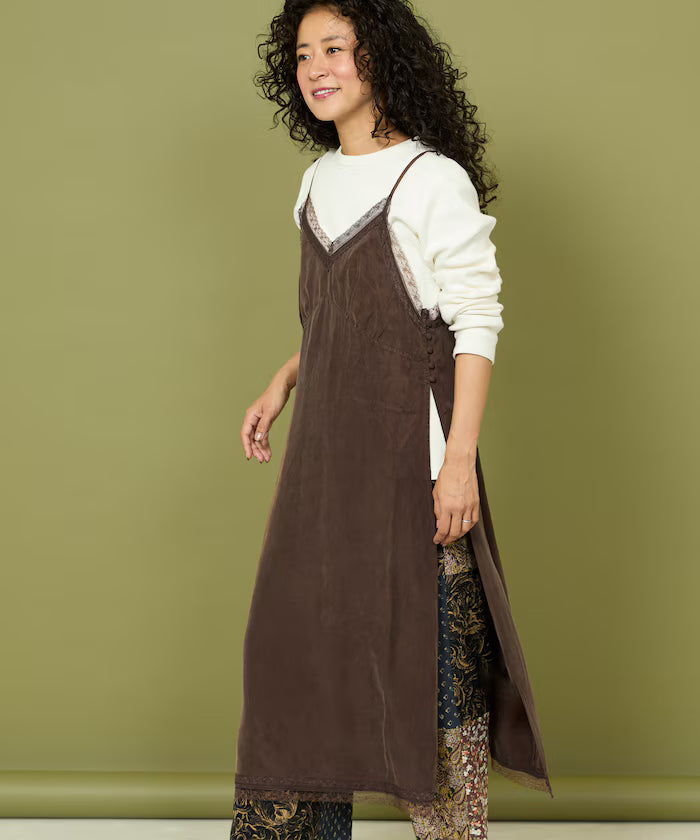 Race Switch Camisole Dress - Brown