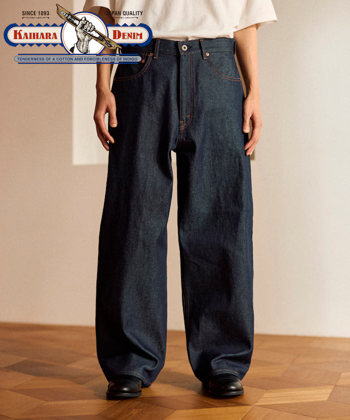 [Made in Japan] JAPAN DENIM WIDE 5PKT PANTS - Indigo Blue