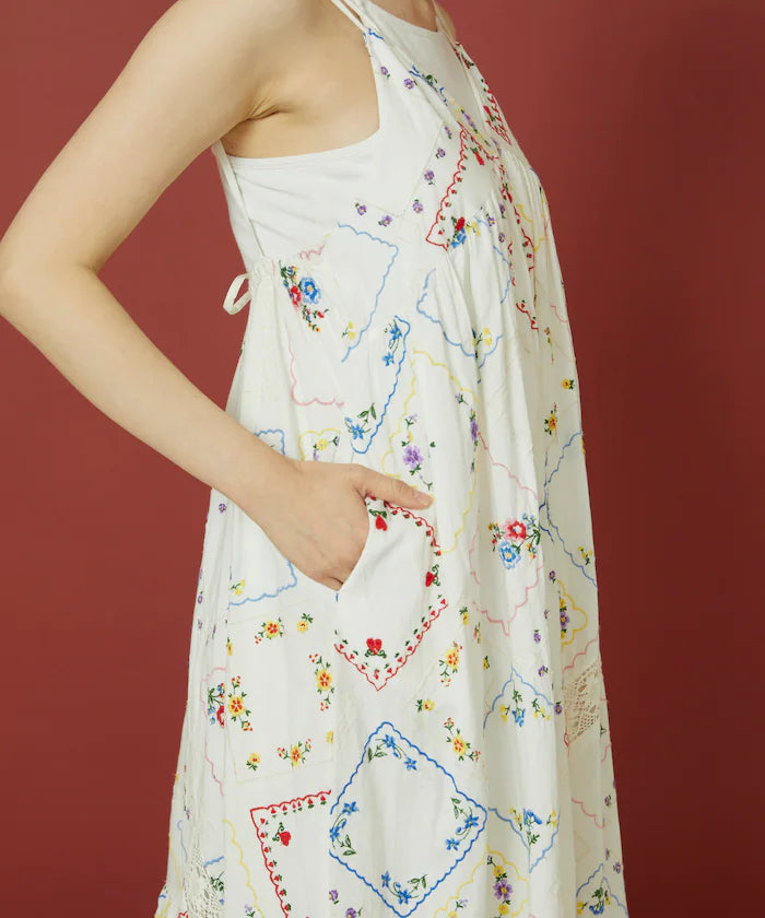 Flower Handkerchief Embroidered Camisole Dress