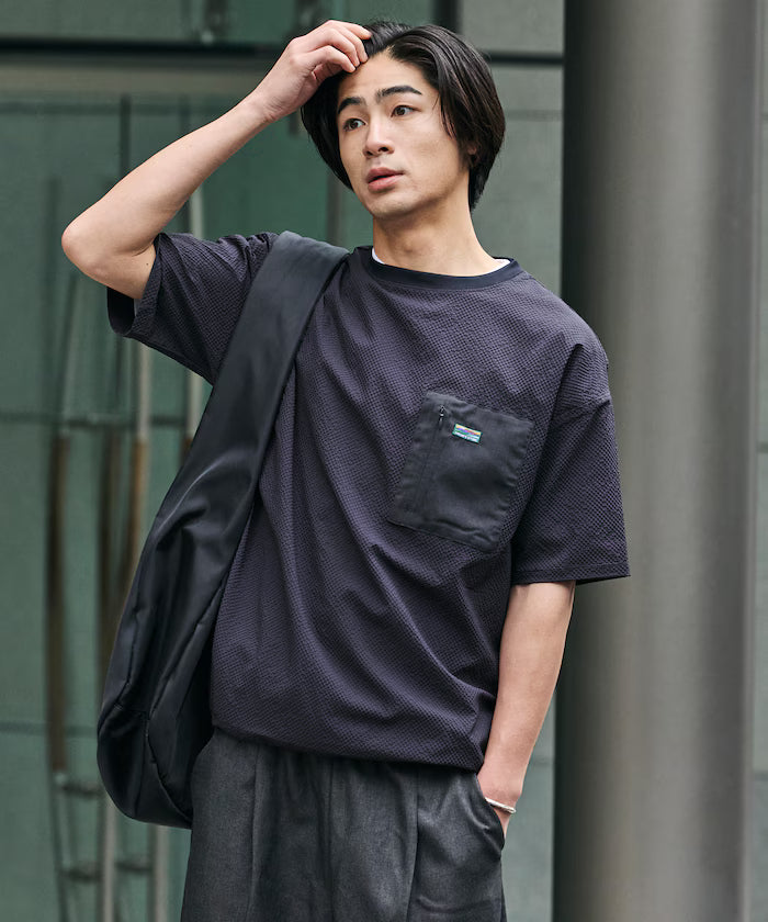 Limited release AiRide Air Ride Relax Fit Mult-material Pocket Seersucker Pullover Top Quick-drying UV Protection