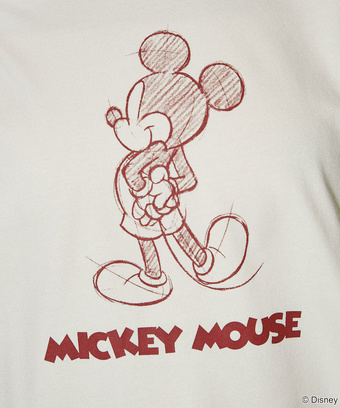 <Functional Material>Mickey Mouse/Sketch Ringer T-Shirt Limited Edition
