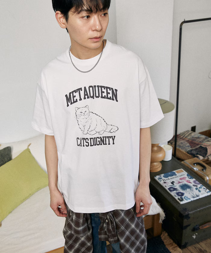 <Functional Material> METAQUEEN Cat Print T-Shirt Limited Edition
