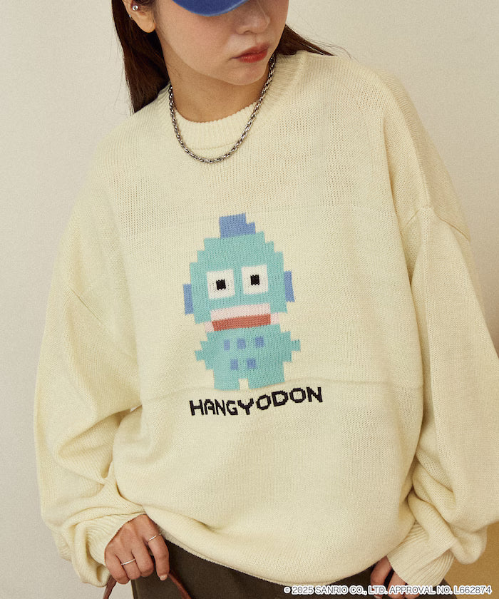 "SANRIO/Sanrio" Pixel Art Jacquard Knit Limited Edition - Off White