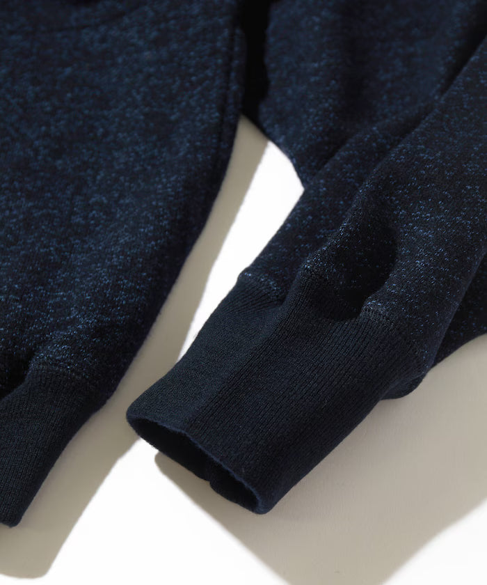 Merino Wool＋Cotton Loop Back V-neck Sweatshirt