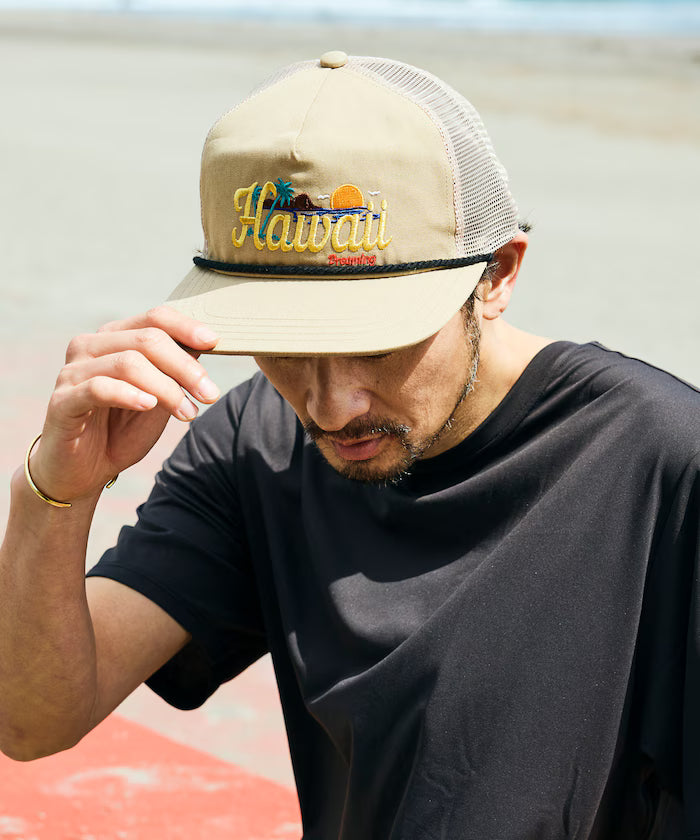 FREAK'S STORE for BEACH & FES Vintage-like Trucker Mesh Cap - HAWAII KHK