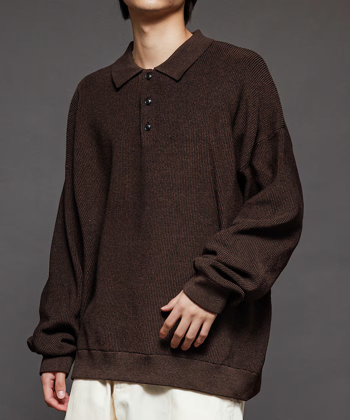 Relaxed Fit Cable Knit Polo Color Knit [Limited Release]