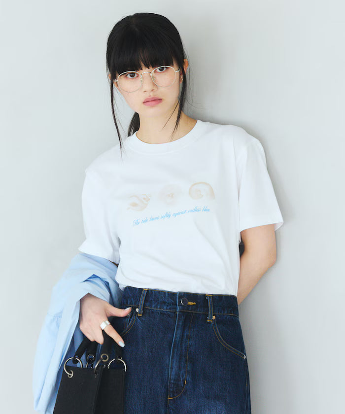 Comfortable Shell Print Crew Neck T-Shirt